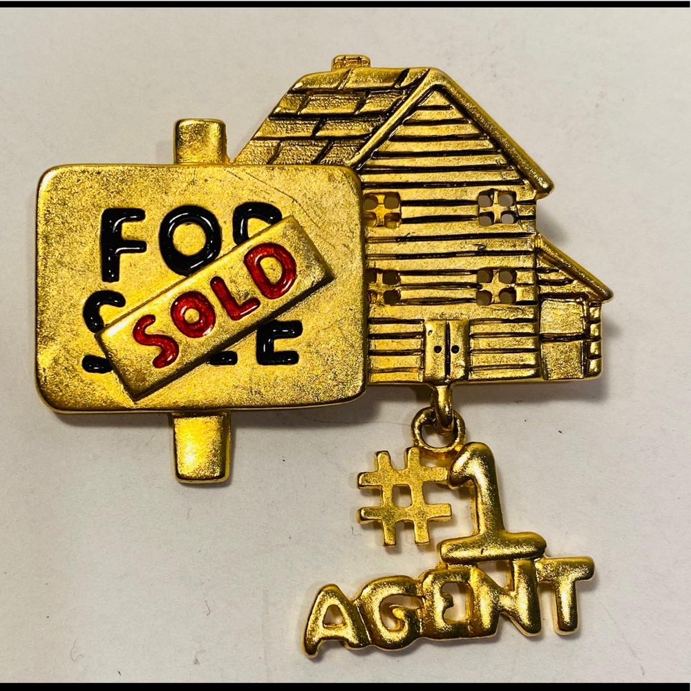 #1 Real Estate Agent - For Sale Sold Brooch